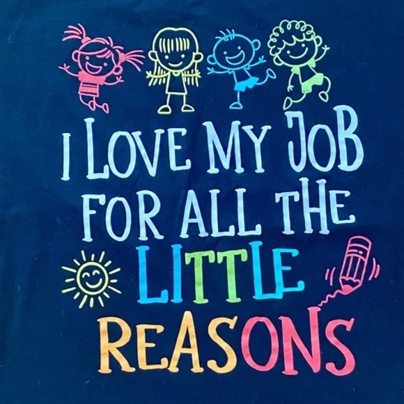 Teacher Inspiring Message Black Graphic T-shirt - Colorful Daycare Teacher Sz  S - Picture 3 of 8